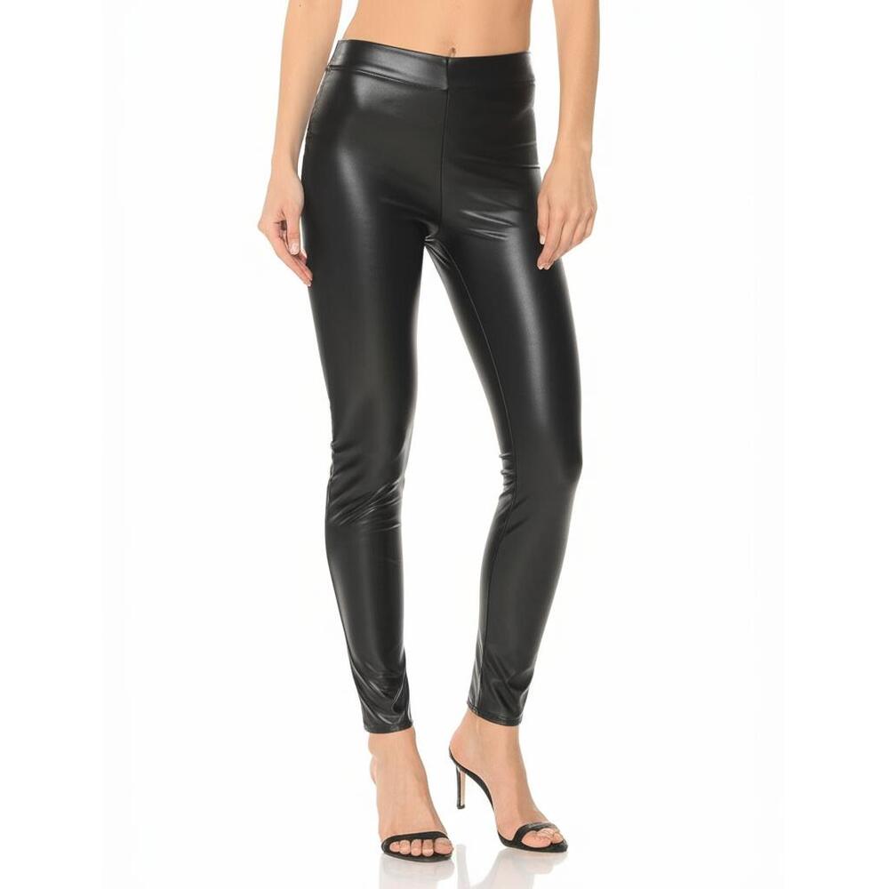 Lulus Leggings Large Black Rock Music Vegan Faux Leather High Waisted Edgy New